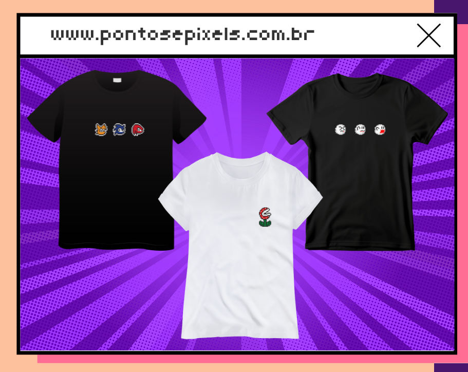 Camisetas Pontos e Pixels